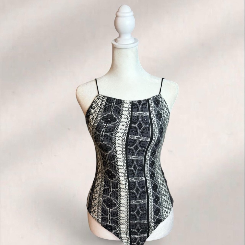 Bear Dance Monochrome Patterned Bodysuit